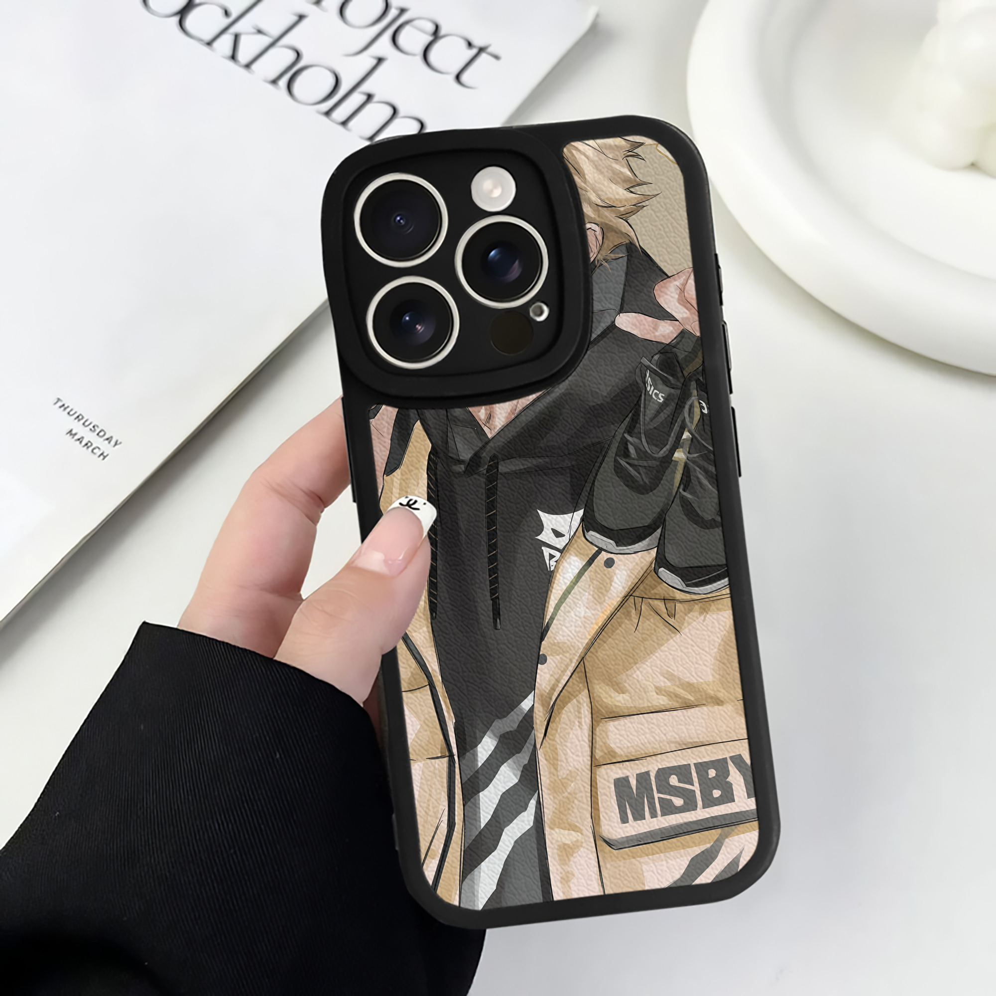 （画像用） ハイキュー!! Haikyu!! 【iPhone 16シリーズ対応】シリコンスマホケース（レザー調） 材質：シリコン